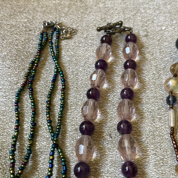 Lot of 5 fashion multicolor handcrafted stone glass crystal green purple lime - Picture 9 of 14